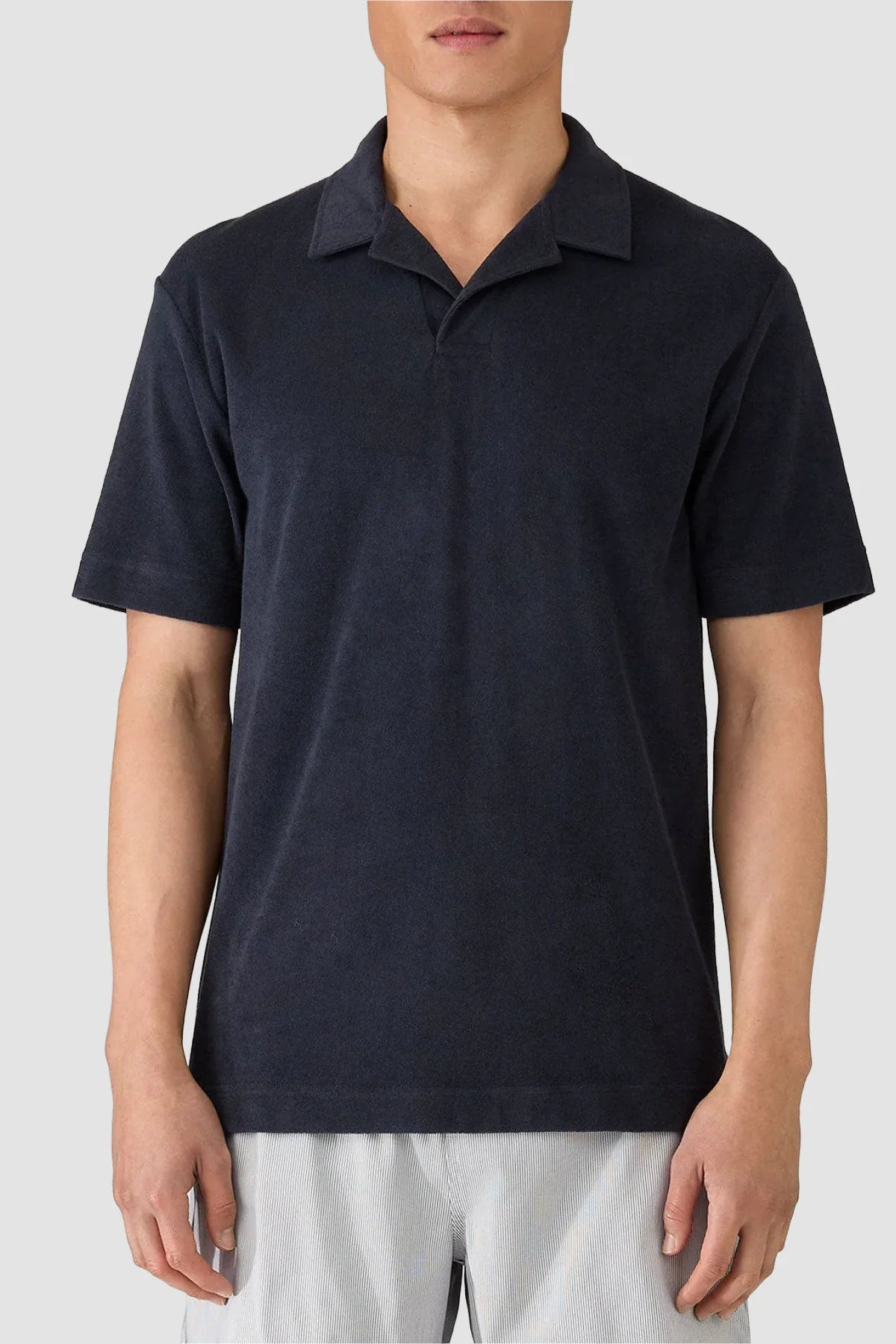 Sunspel Towelling Polo Shirt - Navy