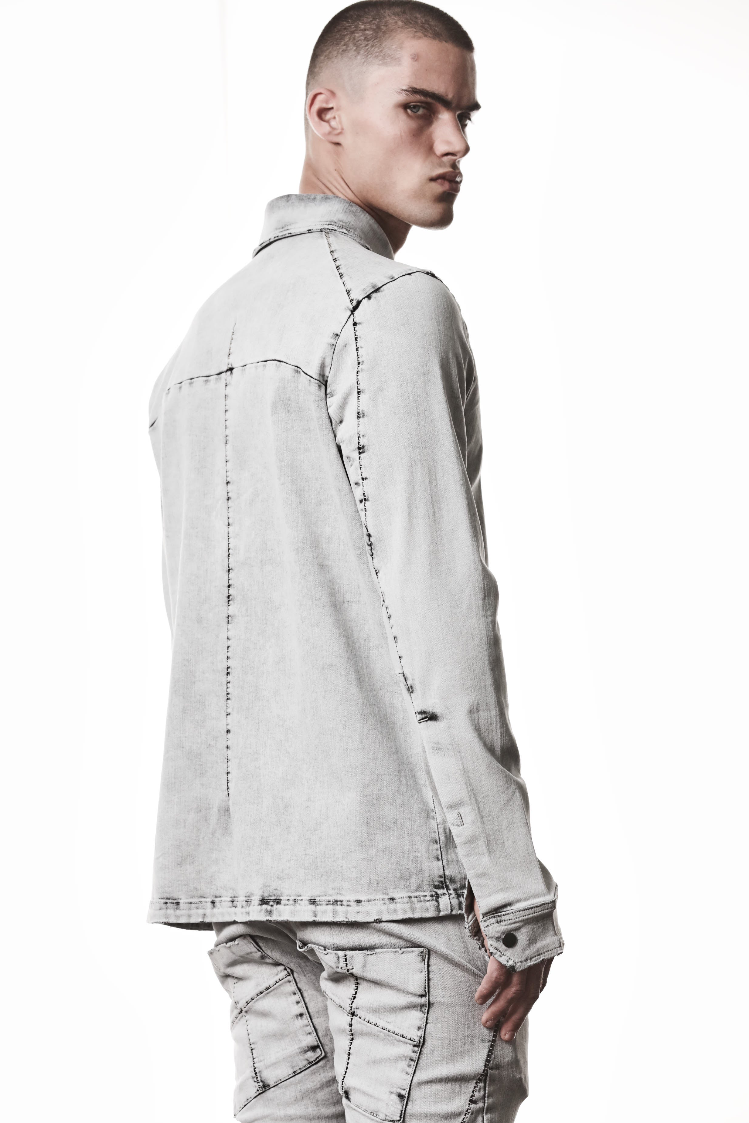 thom/krom M H 181 Shirt - Light Grey - Image 2