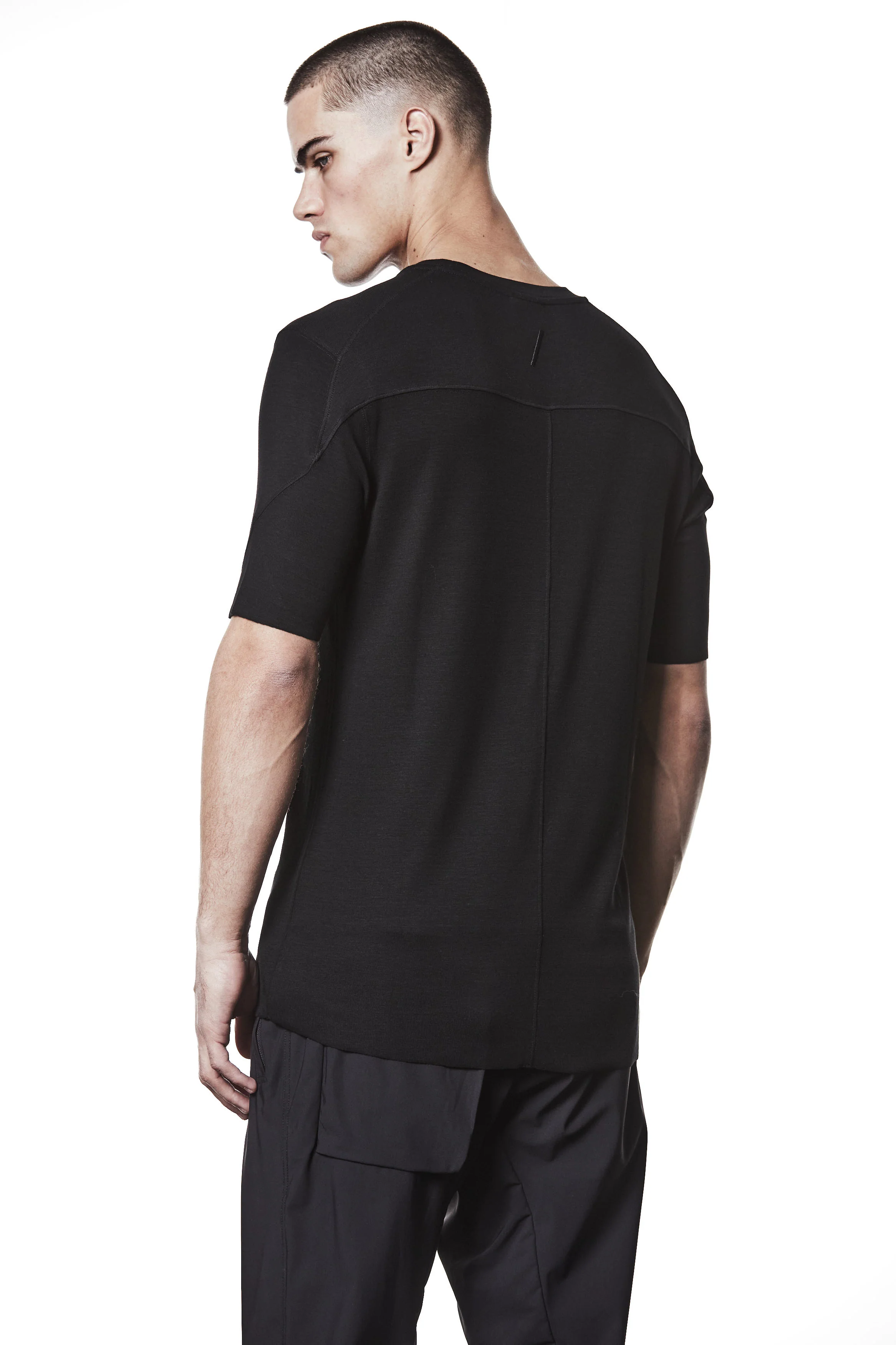 thom/krom M TS 890 Basic Round Neck Tee - Black - Image 3