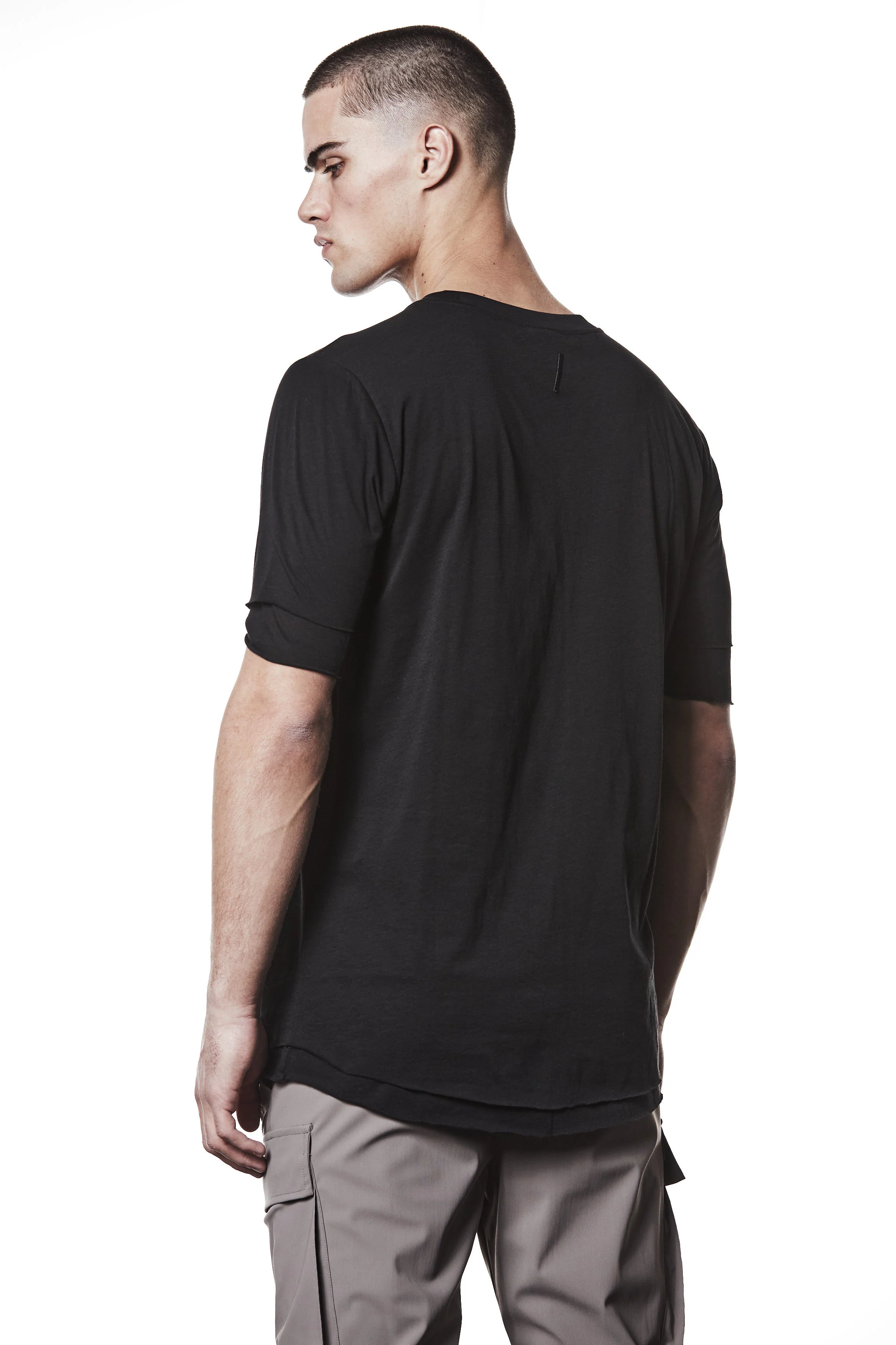thom/krom M TS 892 Round Neck 2in1 Tee - Black - Image 2
