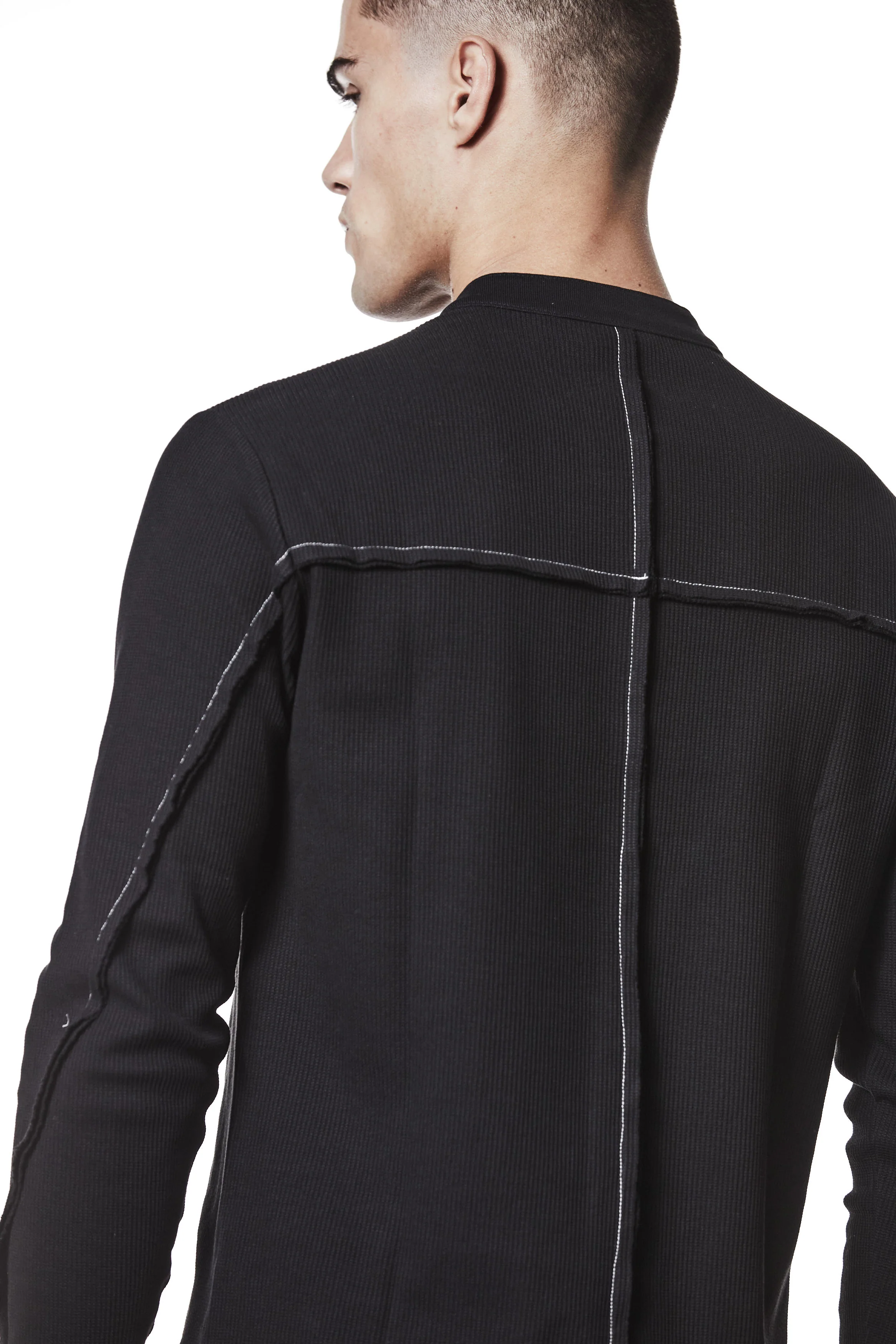 thom/krom M TS 894 Stand Up Collar Shirt - Black - Image 4