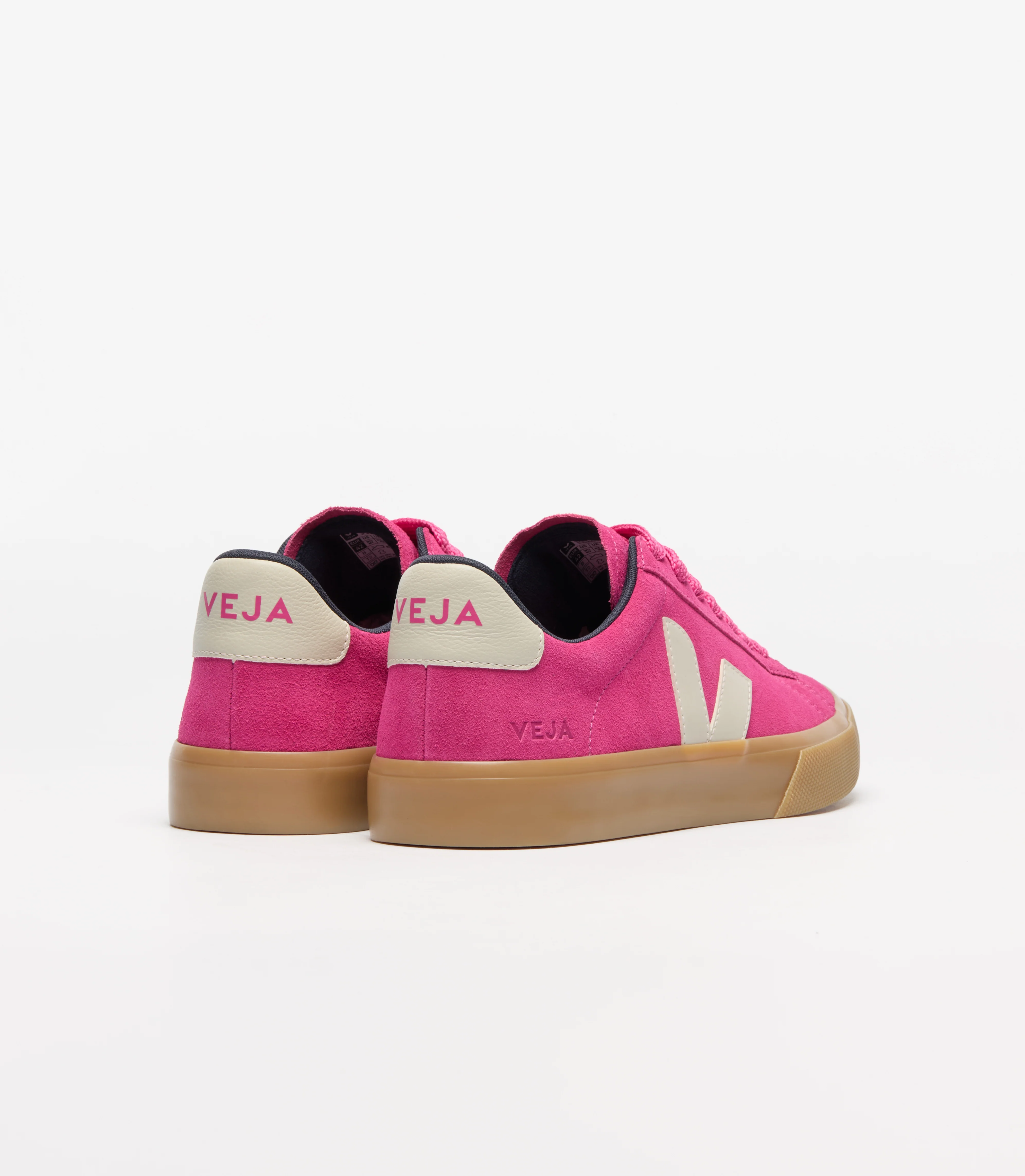Veja Womens Campo Bold Suede Sneakers - Pink Pierre/Natural - Image 2