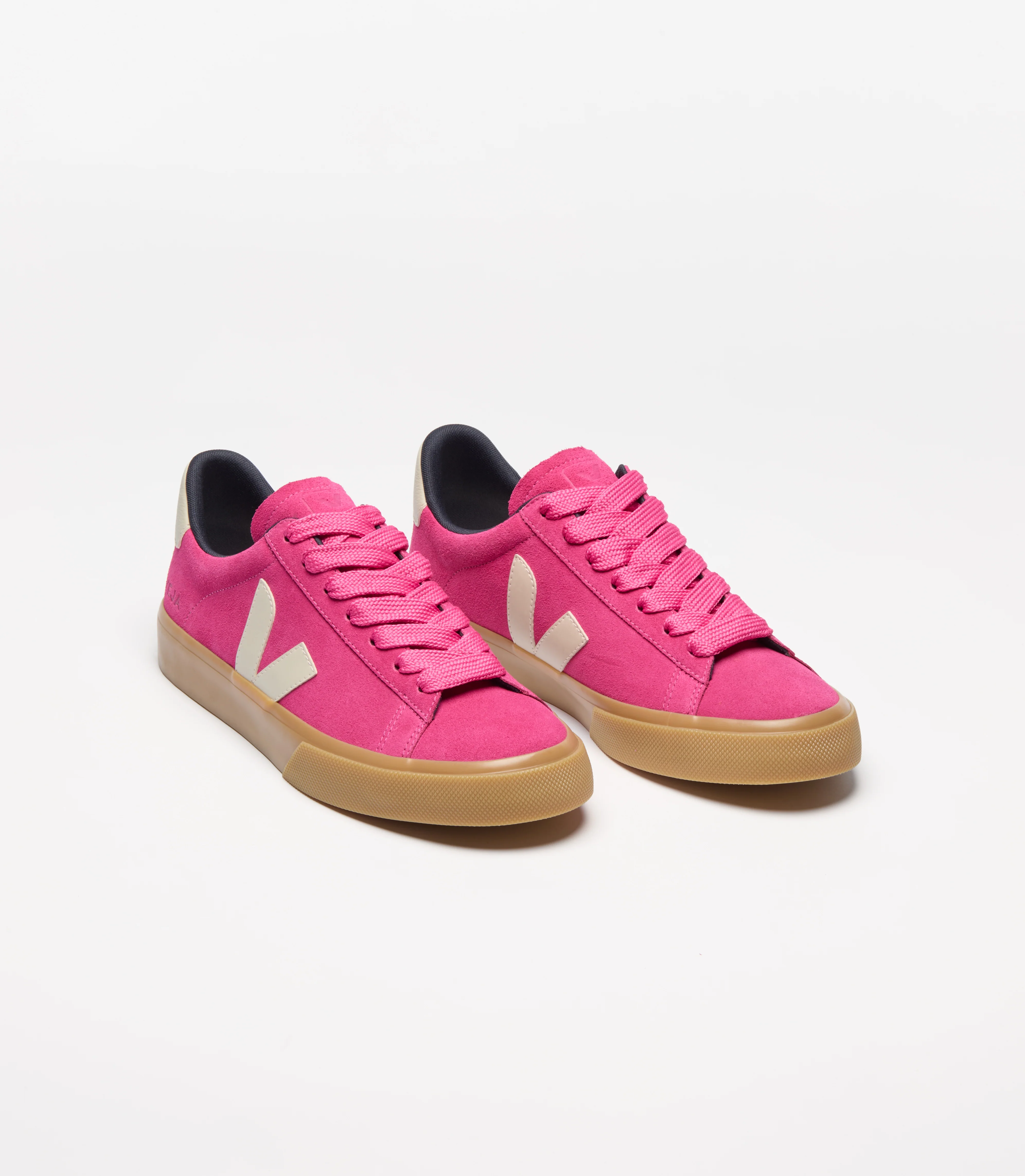 Veja Womens Campo Bold Suede Sneakers - Pink Pierre/Natural - Image 3