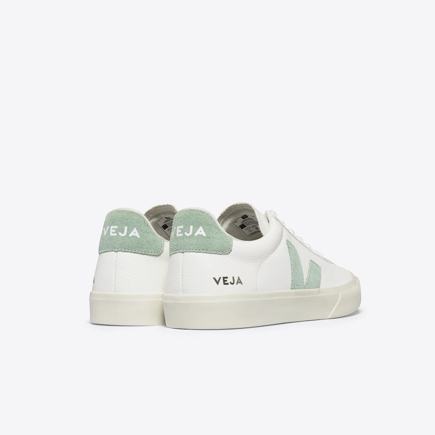 Veja Womens Campo ChromeFree Leather Sneakers - White/Matcha - Image 3