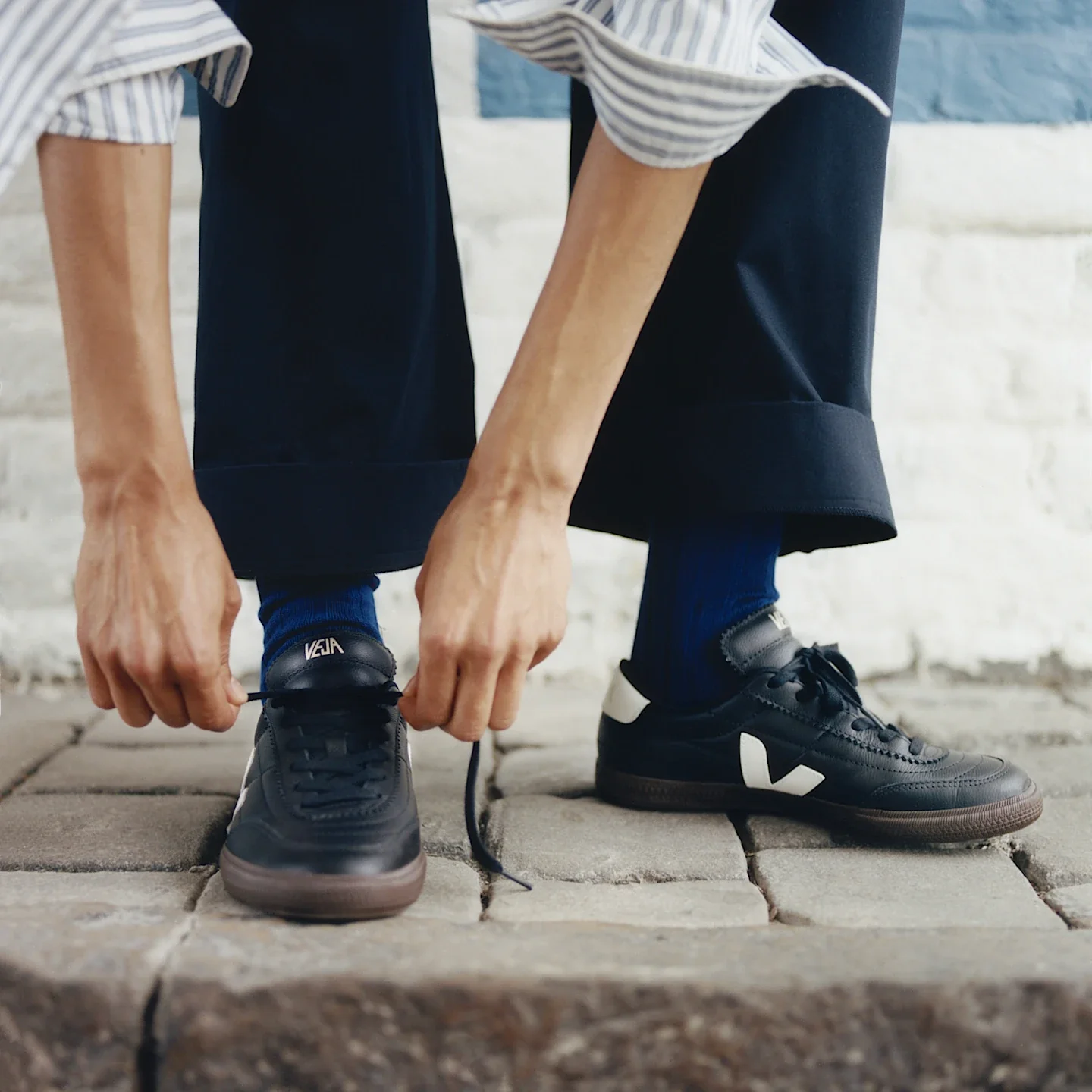 Veja Mens Panenka O.T. Leather - Black/White - Image 4
