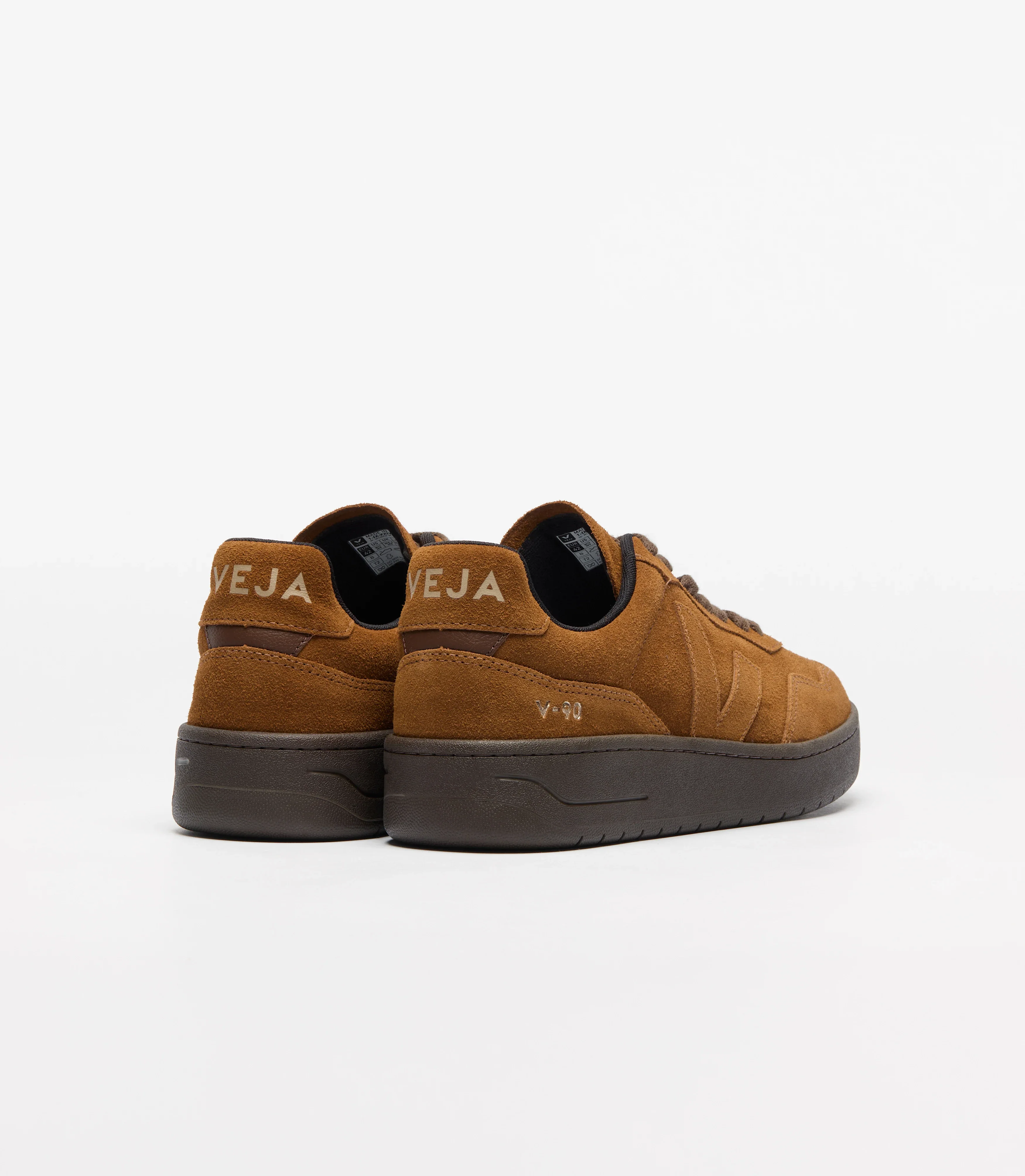 Veja Mens V-90 Suede Sneakers - Full Cognac Eagle - Image 3