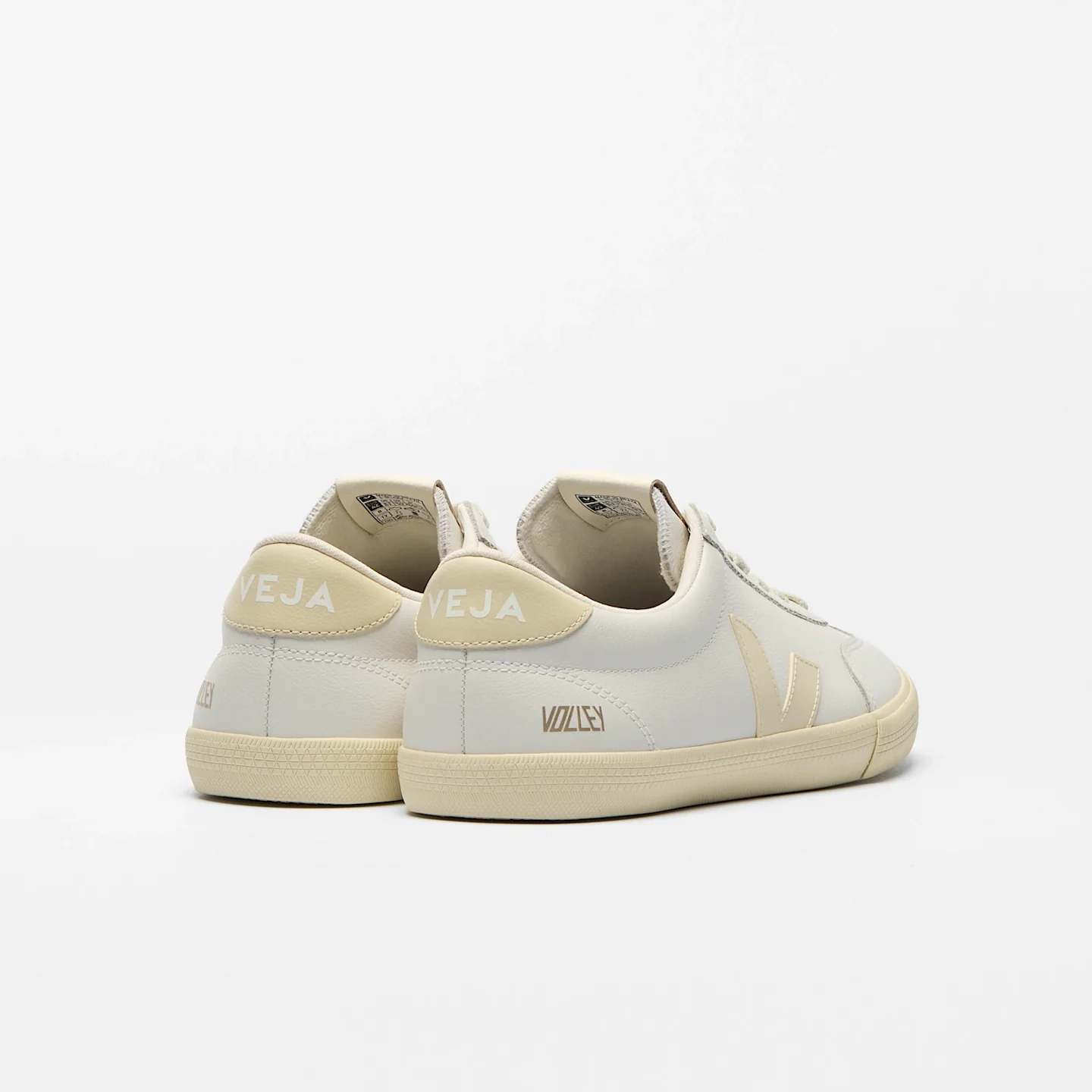Veja Mens Volley O.T. Leather Sneakers - White Calcaire - Image 3