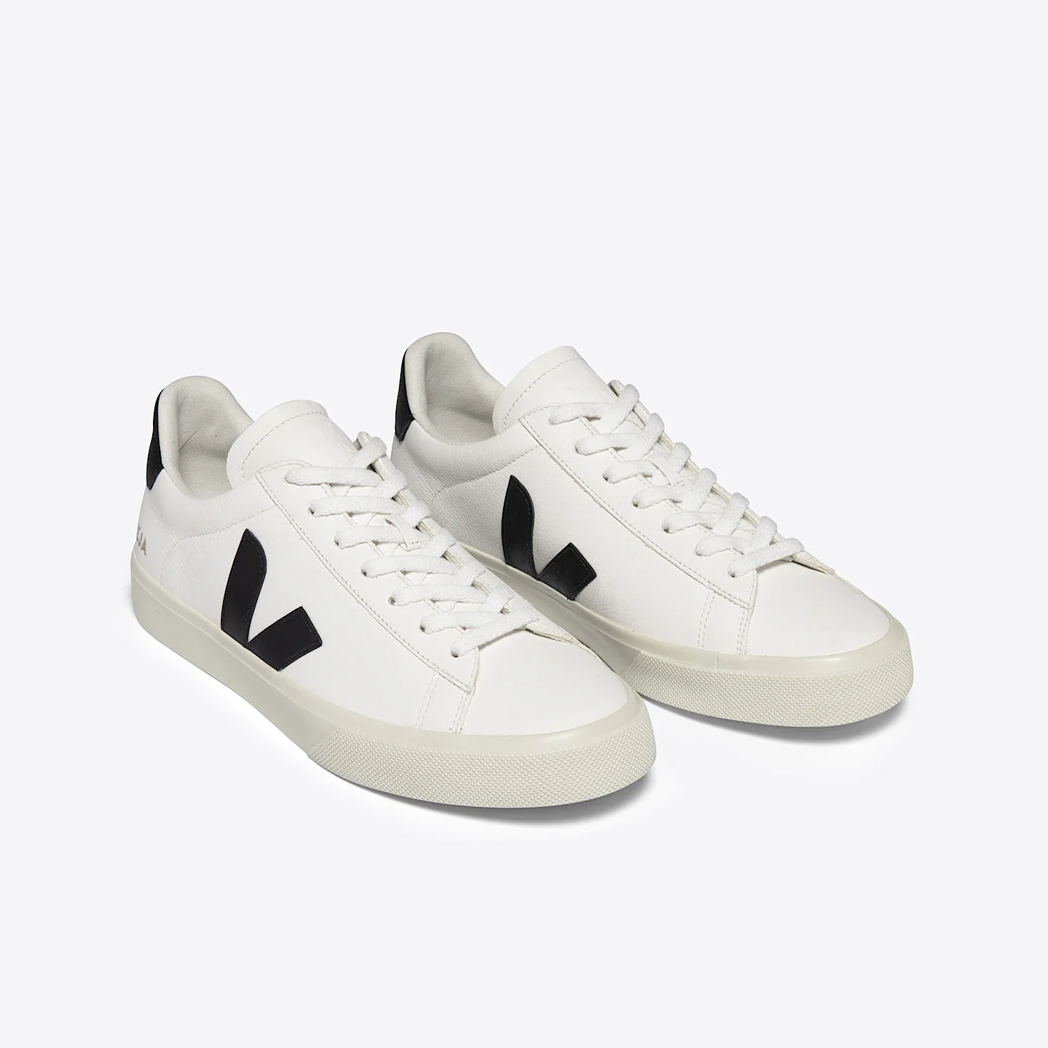 Veja Womens Campo ChromeFree Leather Sneakers - White/Black - Image 2