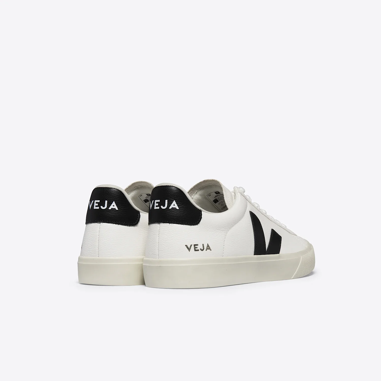 Veja Womens Campo ChromeFree Leather Sneakers - White/Black - Image 3