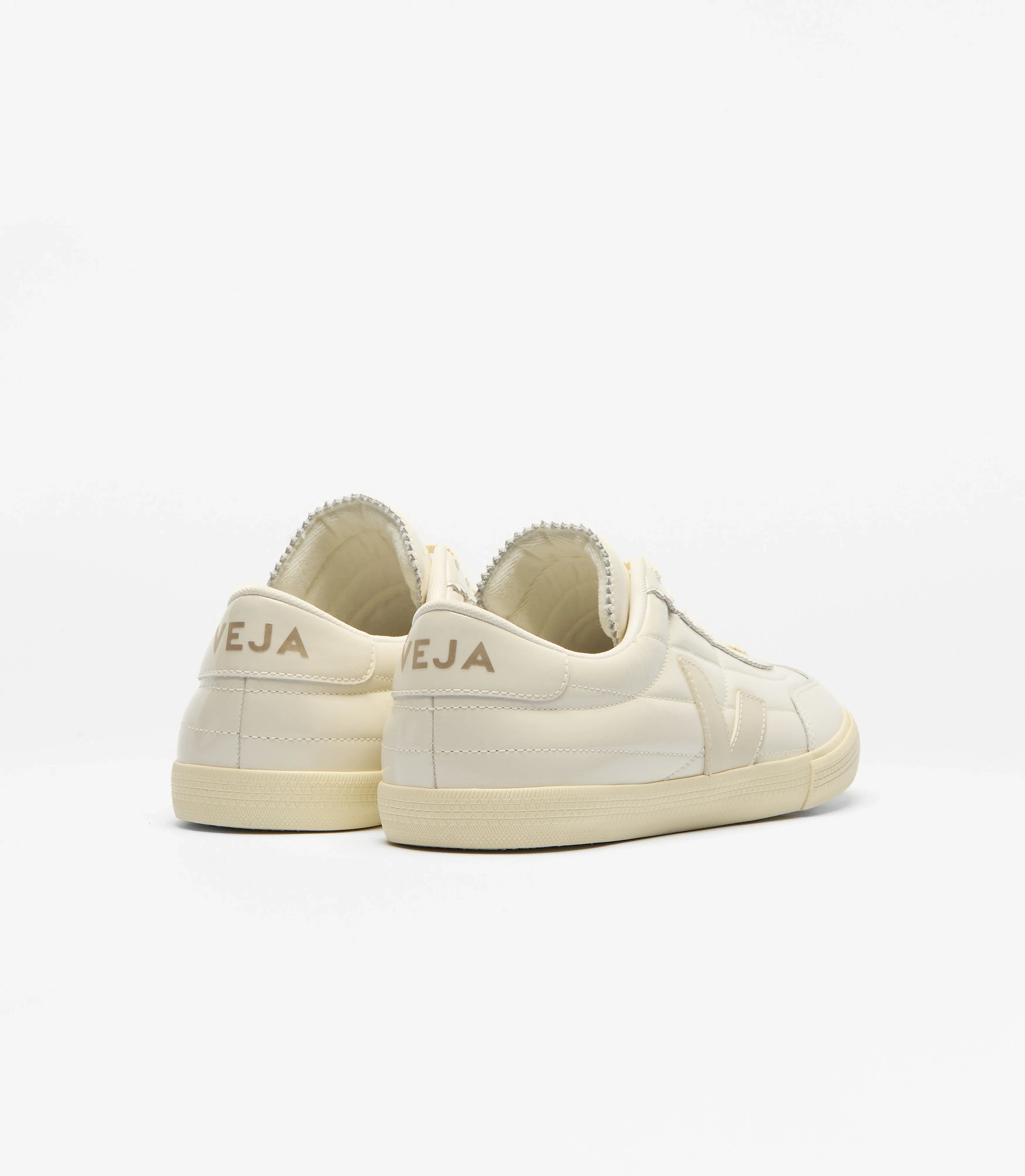 Veja Womens Panenka Patent Leather Sneakers - Off White - Image 3