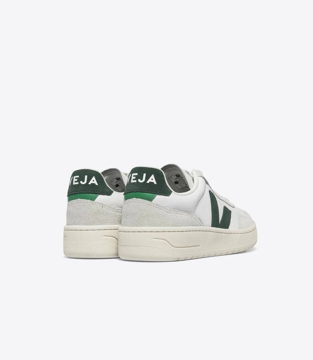 Veja Womens V-90 O.T. Leather Sneakers - White/Cyprus - Image 3