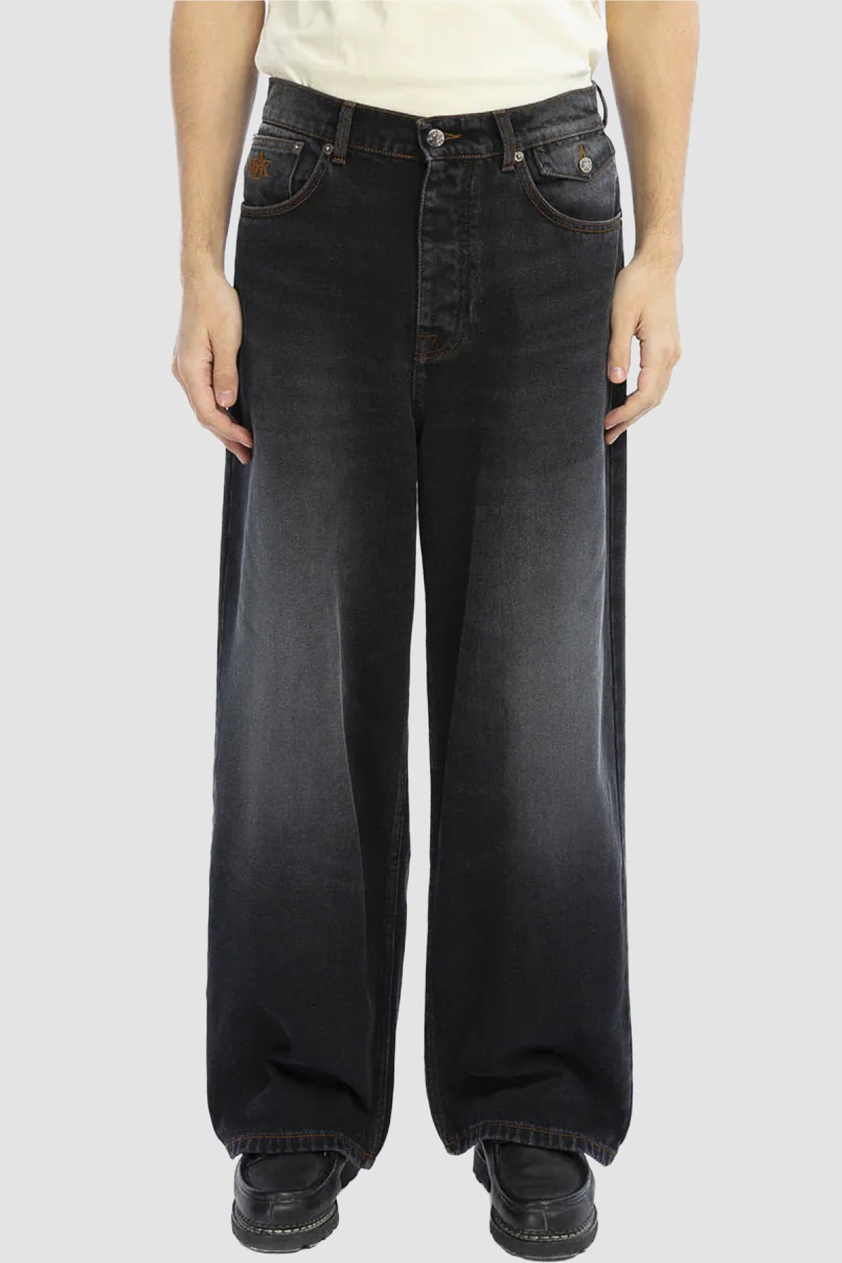 Walk in Paris Baggy Jeans - Washed Black