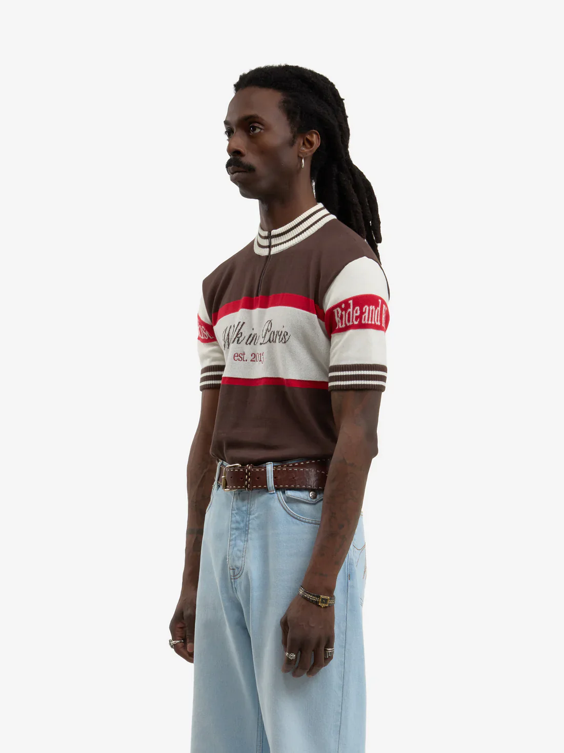 Walk in Paris Knit Cycling Top - Brown - Image 2