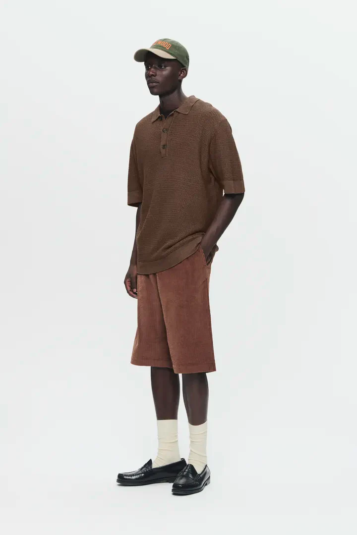 WOOD WOOD Upton Knit Polo - Brown - Image 3