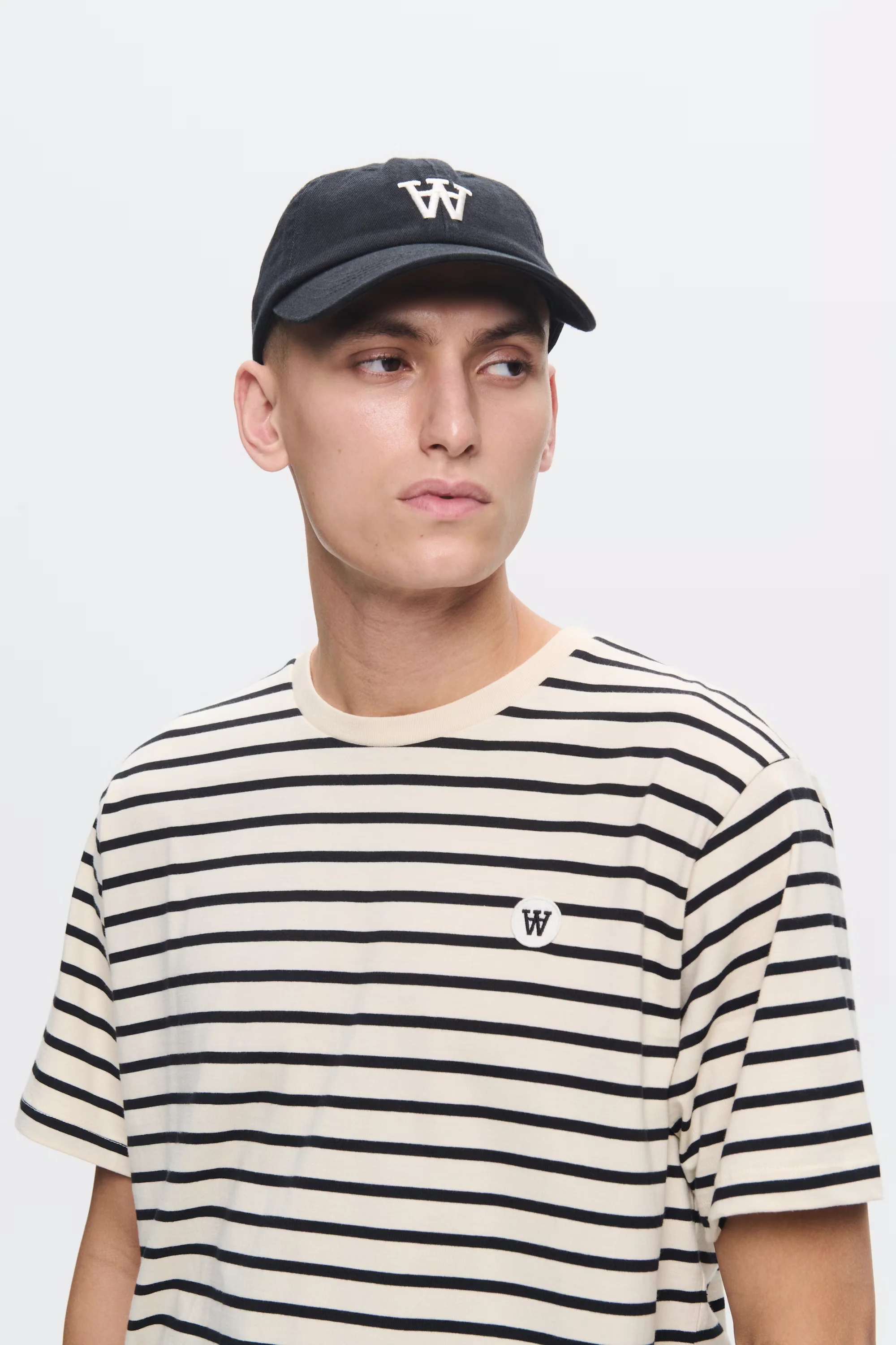 WOOD WOOD WWAce Stripe Tee - Black Beauty - Image 3
