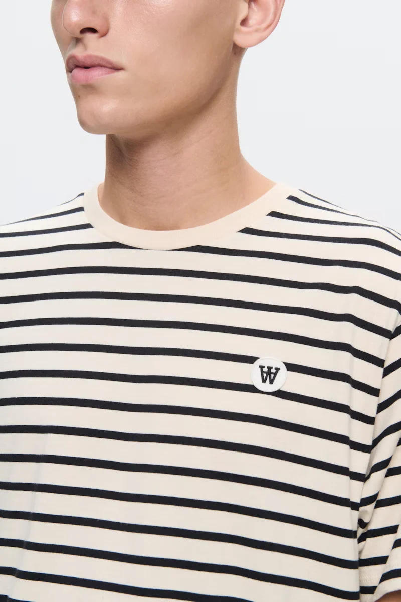 WOOD WOOD WWAce Stripe Tee - Black Beauty - Image 5