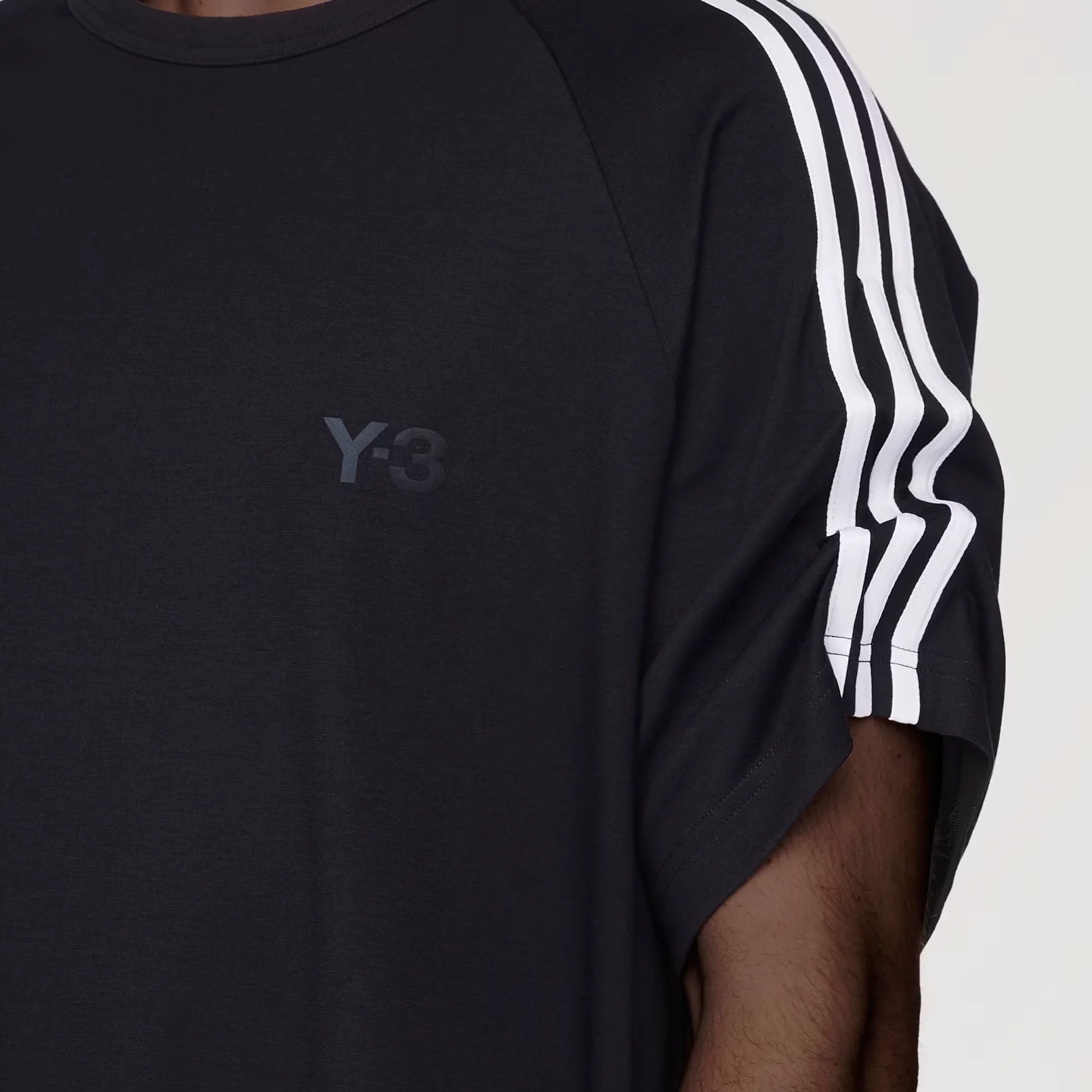 Y-3 3-Stripes S/S Tee - Black - Image 5
