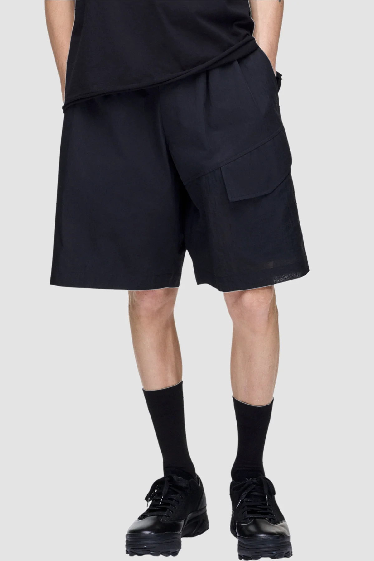 Y-3 UT Wide Leg Shorts - Black