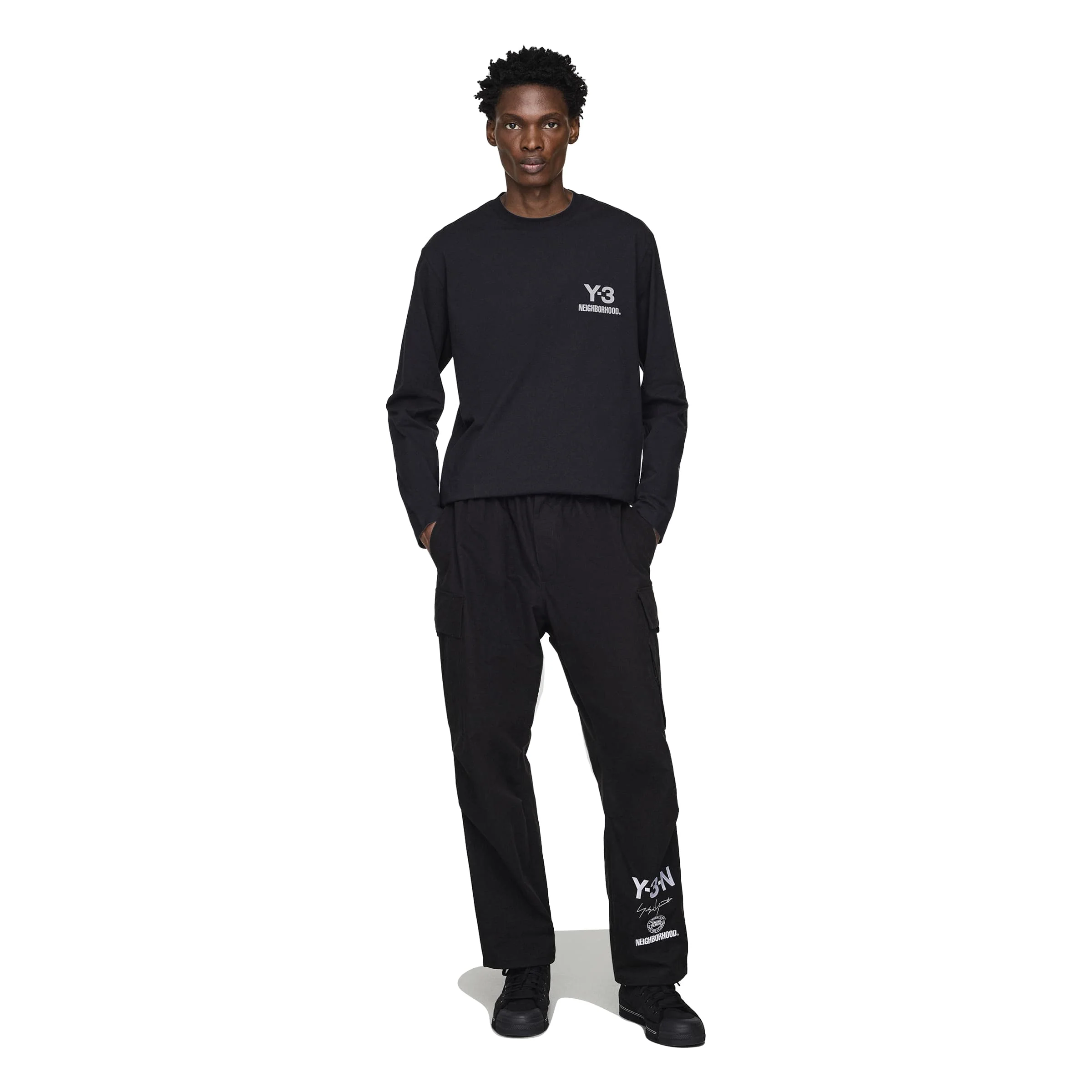 Y-3 x NEIGHBORHOOD Logo L/S Tee - Black - Image 4